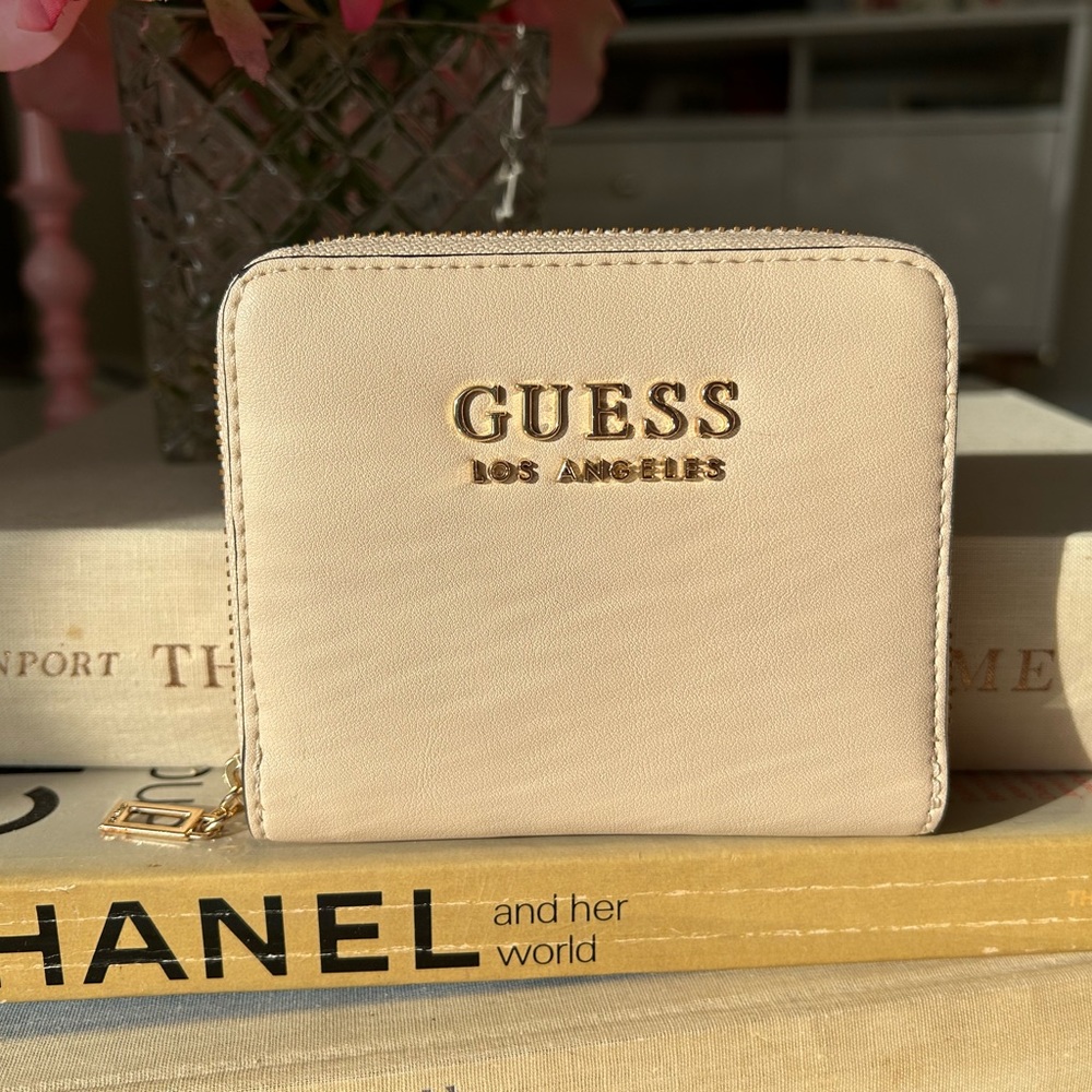 Beige Guess Wallet w/ Gold Hardware